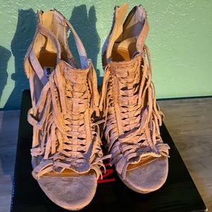 Not Rated wedge sandals size 7.5 light pink